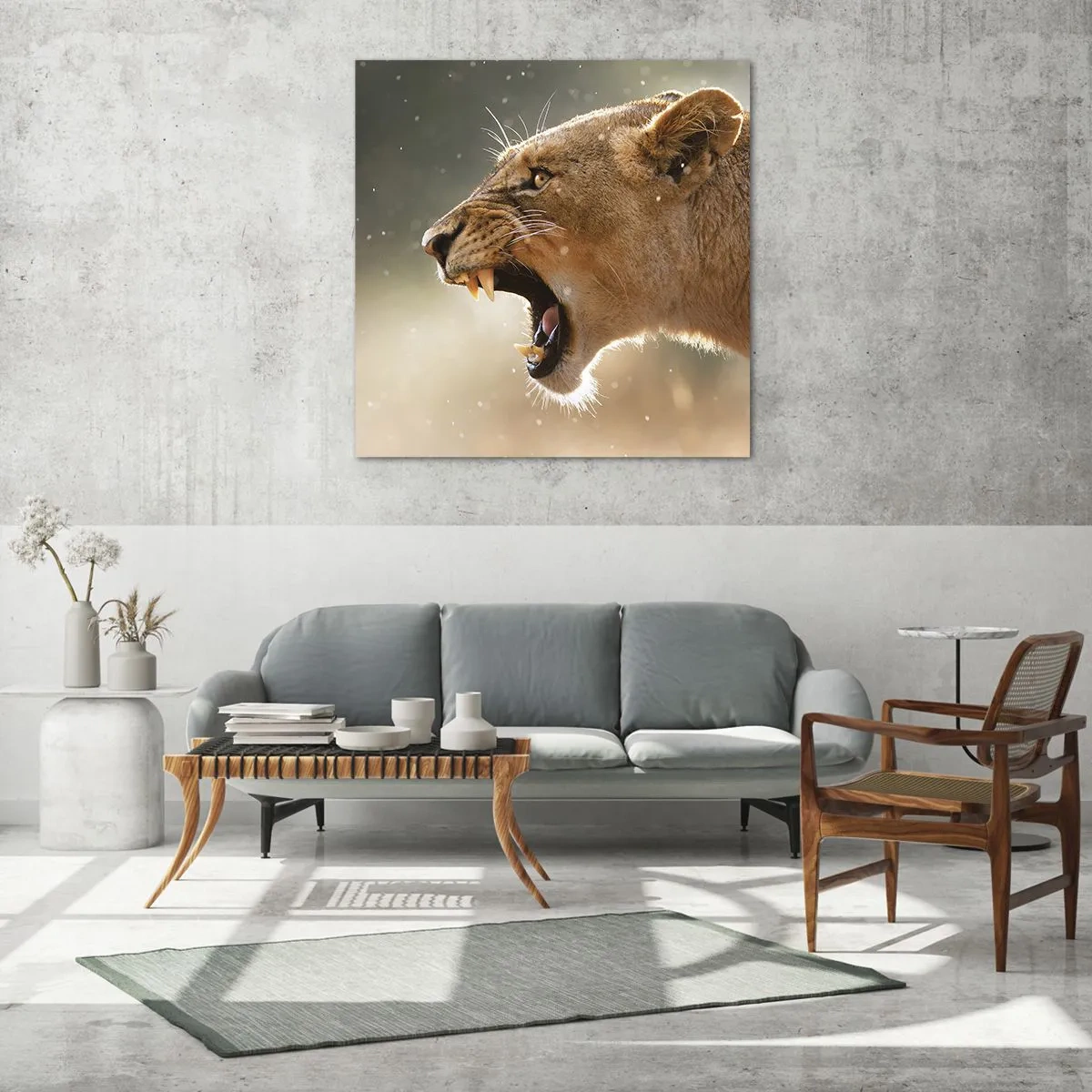 Quadro em vidro - Tente não ouvir - 70x70 cm