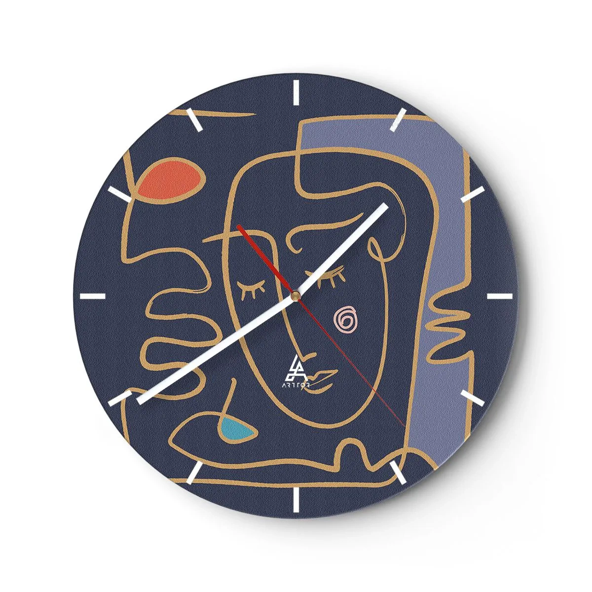 Relógio de parede - Relógio em vidro - Nos pensamentos - 40x40 cm