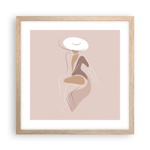 Pôster com moldura de carvalho claro - Ser uma dama - 40x40 cm