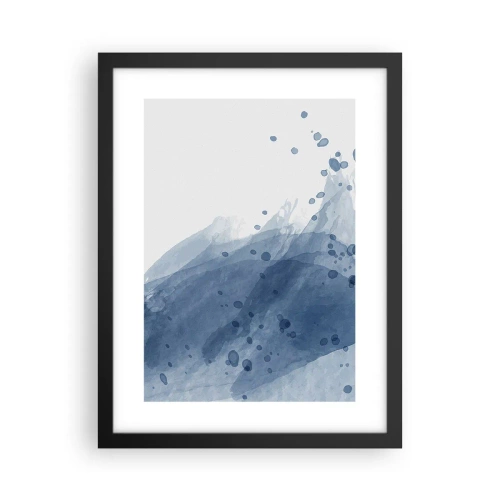 Pôster com moldura preta - Tule azul - 30x40 cm