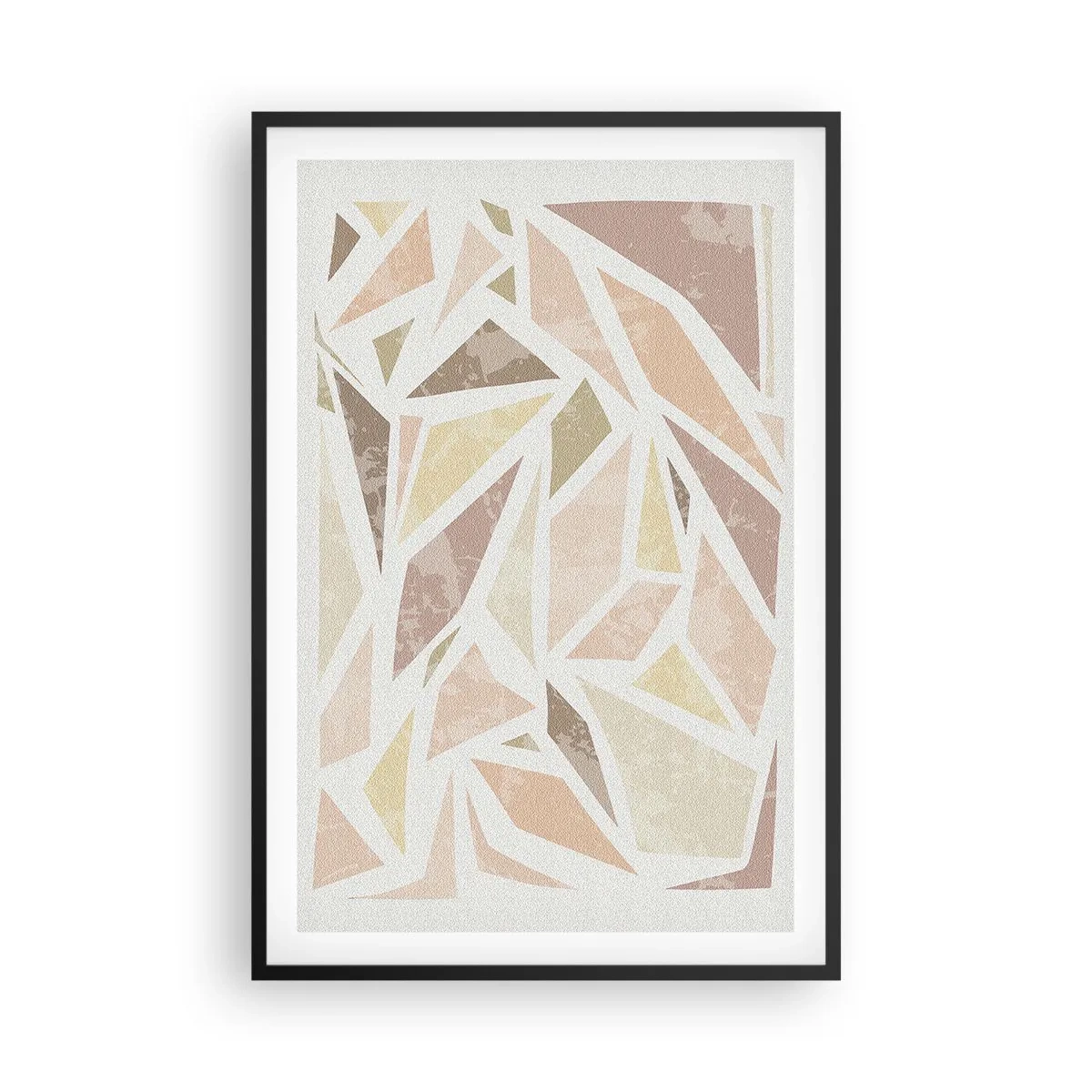 Pôster com moldura preta - Composição de vitral - 61x91 cm