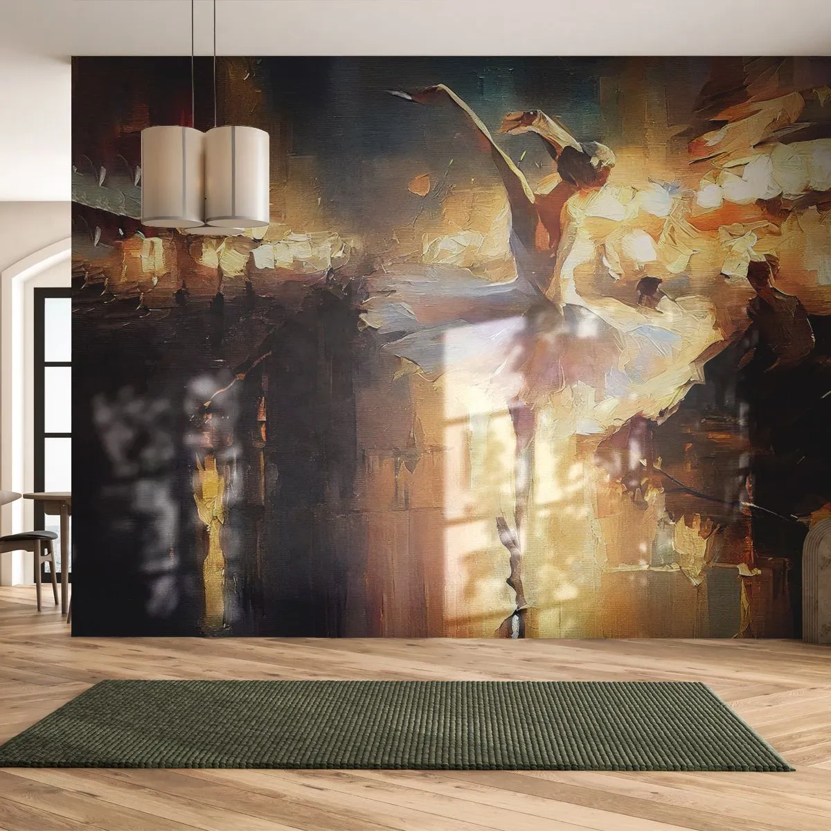 Papel de Parede Premium Sand - Milagre na rua - Bailarina, Dança, Cor óleo - 100x70 cm