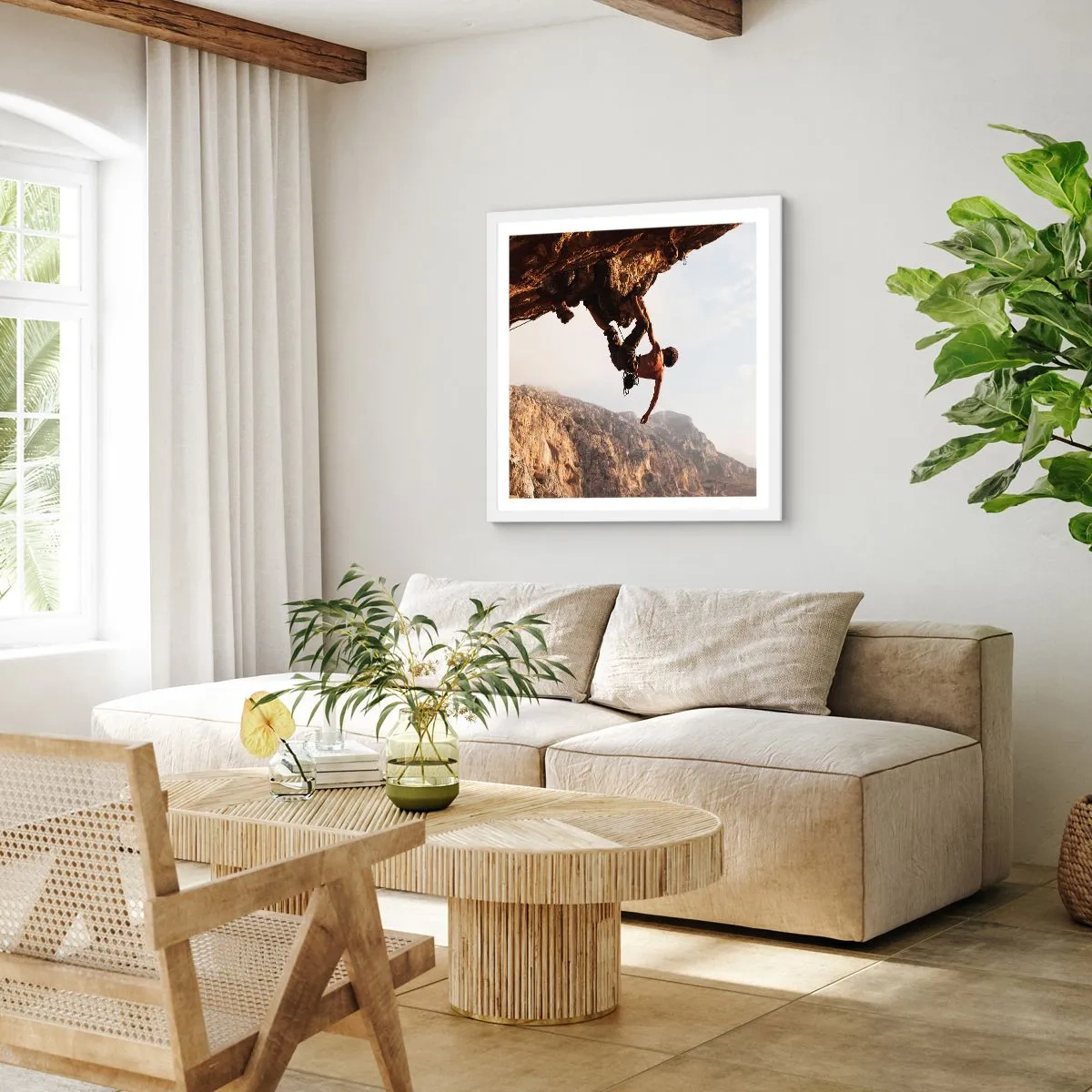 Pôster em moldura branca - O mundo encolhido num punhado de rochas - 30x30 cm