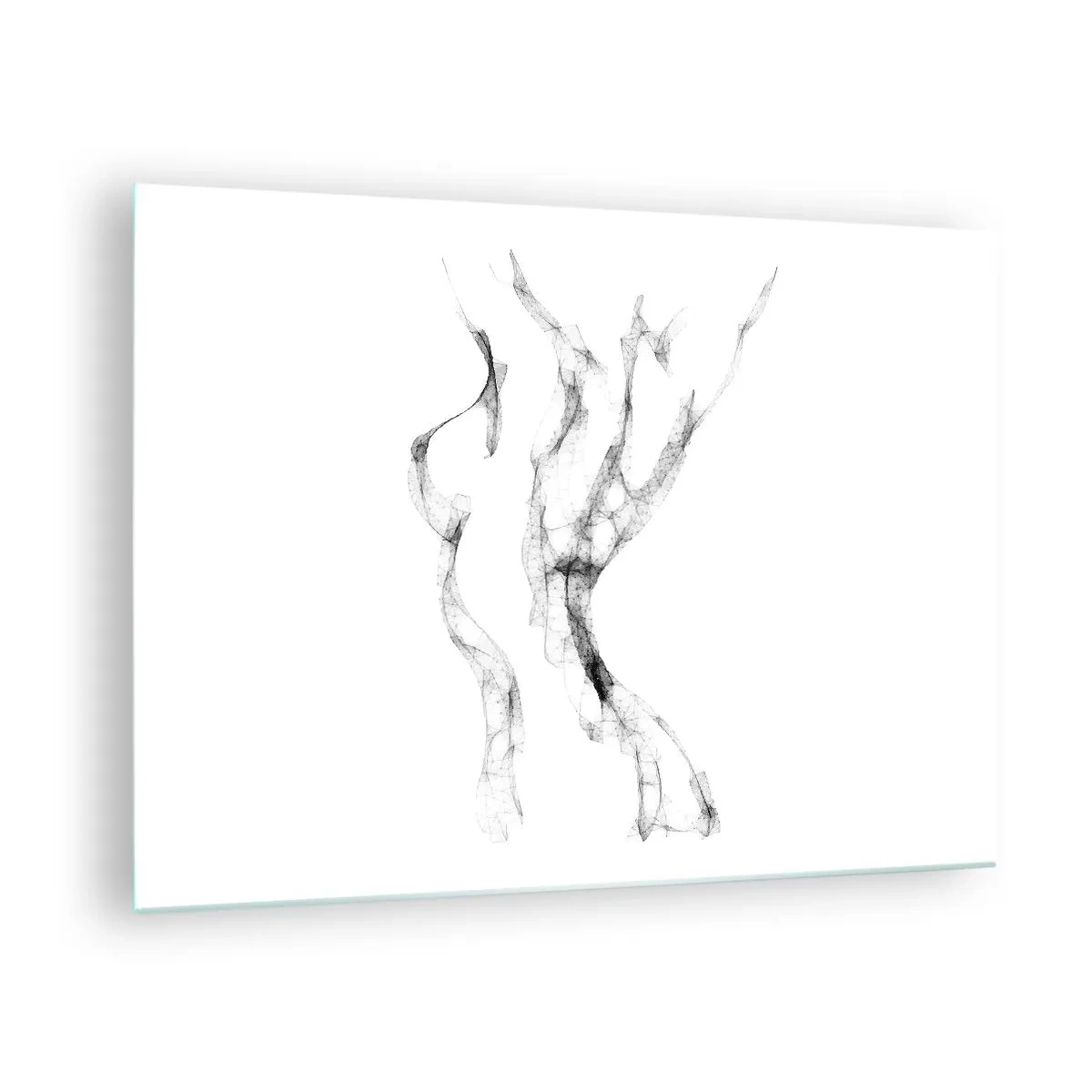 Quadro em vidro - Contorno feminino abstrato feito de linhas pretas e esfumaçadas - 70x50cm - Bonita e forte - Decoração de parede moderna para a sala de estar e quarto ARTTOR