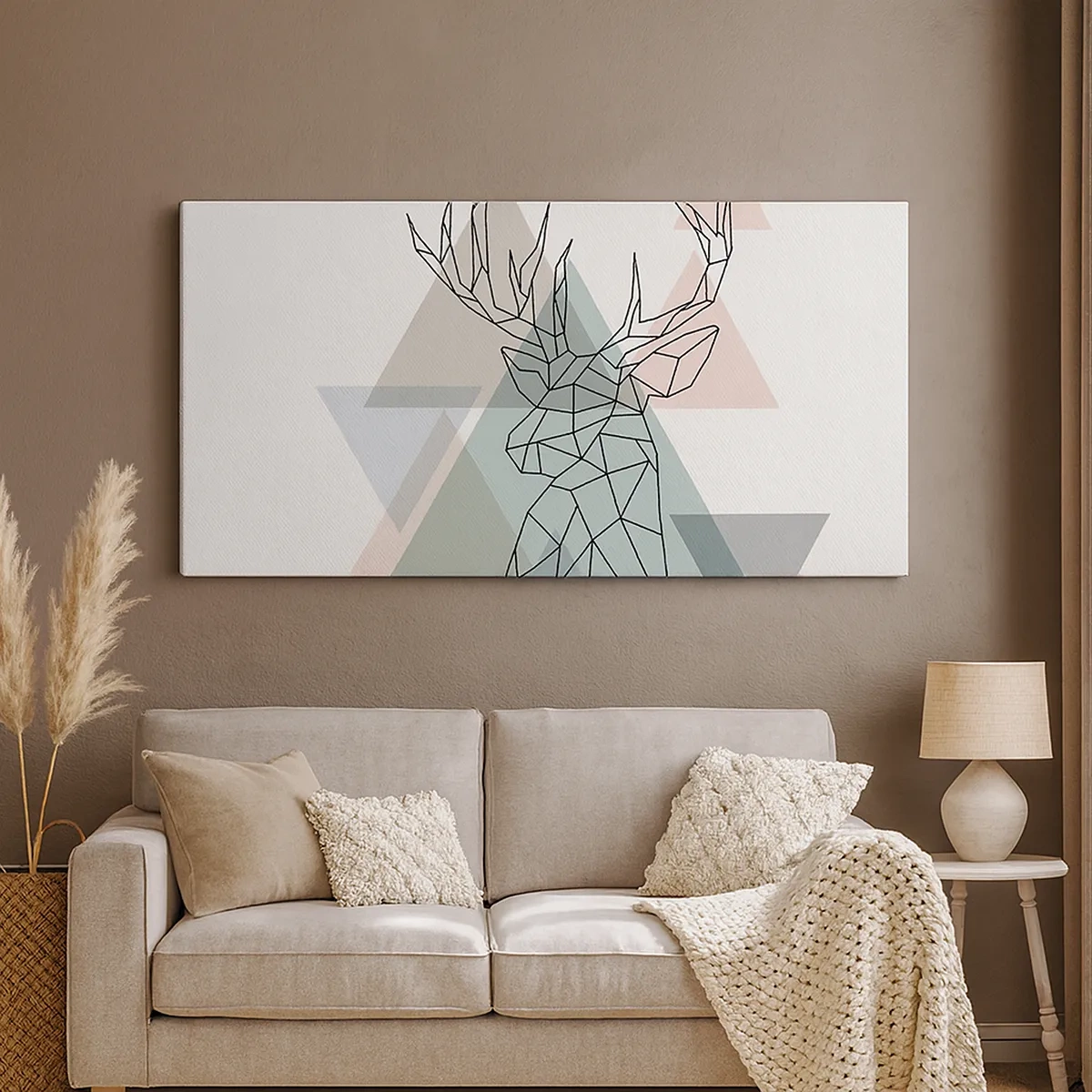 Quadro em tela - Numa floresta geométrica - 30x30 cm