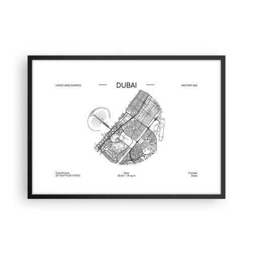 Pôster com moldura preta - Anatomia de Dubai - 70x50 cm