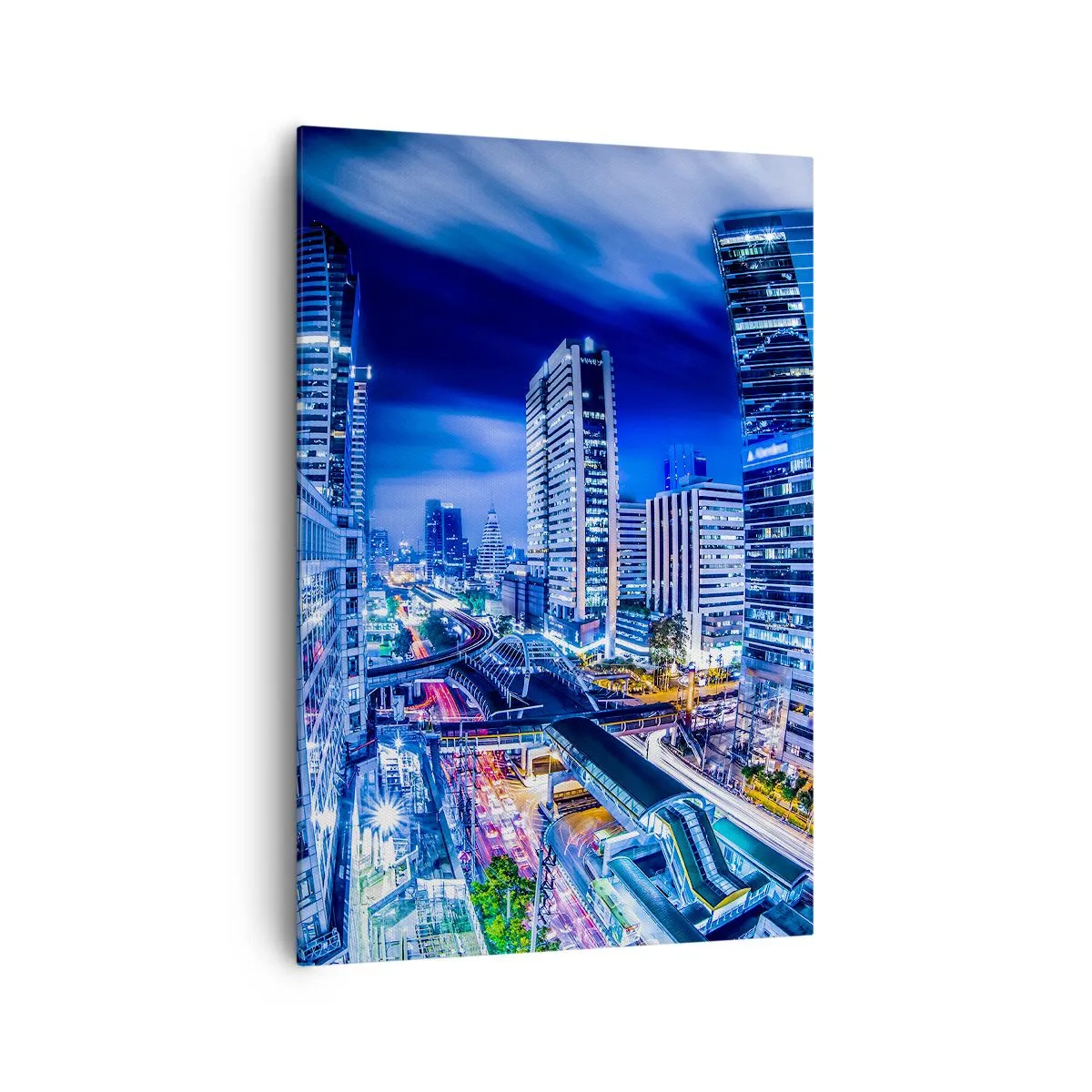 Quadro em tela - Ritmos da cidade noturna - 70x100 cm