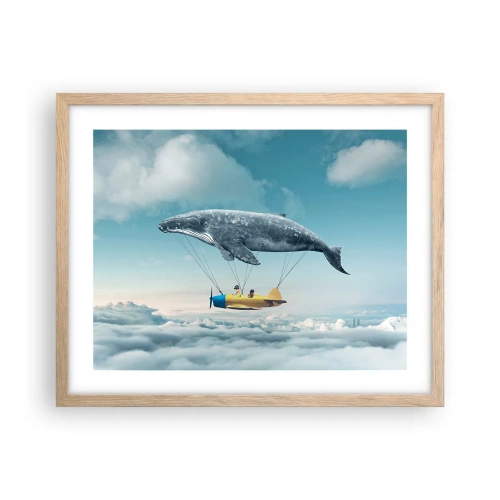 Pôster com moldura de carvalho claro - Por que não? - 50x40 cm