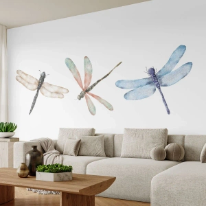 Papel de Parede Premium Canvas - Libélulas sem peso - Insetos, Minimalista, Pesado - 350x256 cm