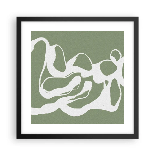 Pôster com moldura preta - A chamada do espaço - 40x40 cm