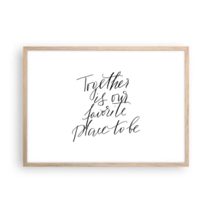 Pôster com moldura de carvalho claro - Também sente isso? - 70x50 cm