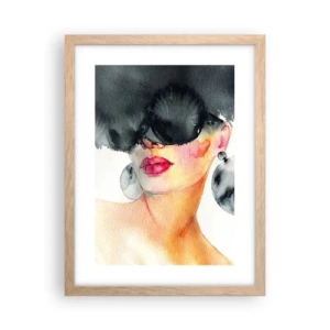 Pôster com moldura de carvalho claro - O segredo da elegância - 30x40 cm