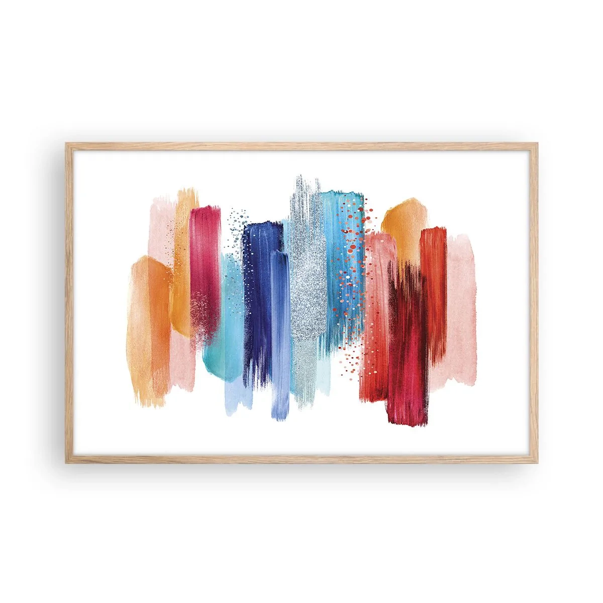 Pôster com moldura de carvalho claro - Para cima e para baixo - 91x61 cm