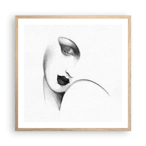 Pôster com moldura de carvalho claro - No estilo de Łempicka - 60x60 cm