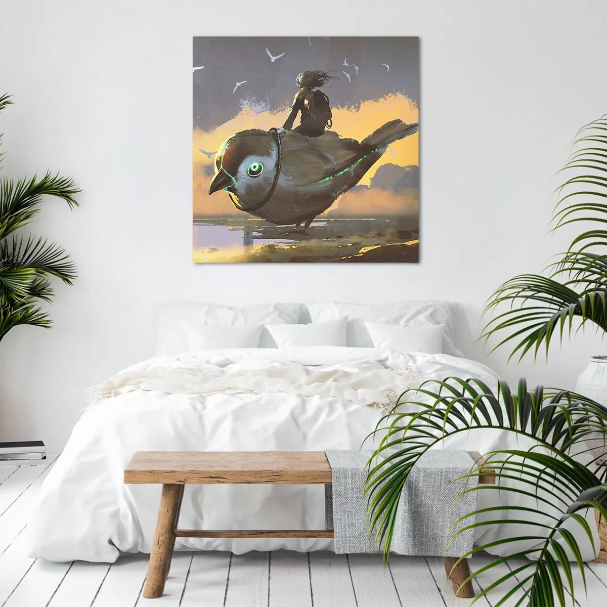 Quadro em tela - Uma parada numa viagem fantástica - 60x60 cm