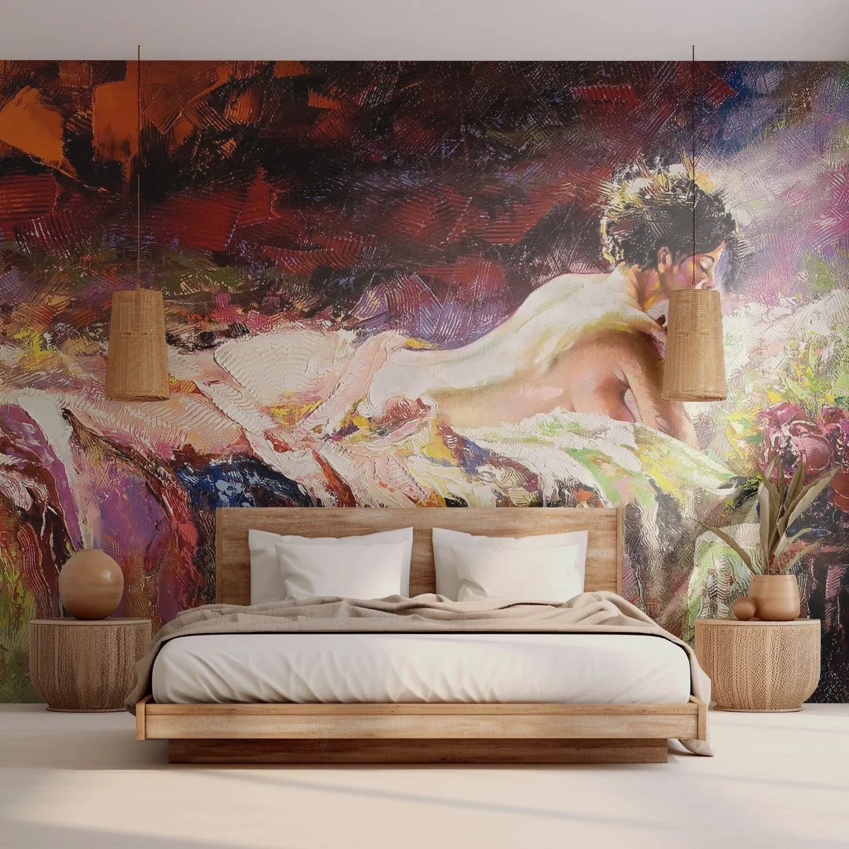 Papel de Parede Premium Canvas - Vênus pensativa - Mulher, Corpo, Pedaço - 250x175 cm