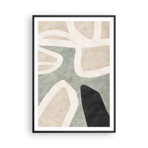 Pôster com moldura preta - Composição com motivo preto - 70x100 cm