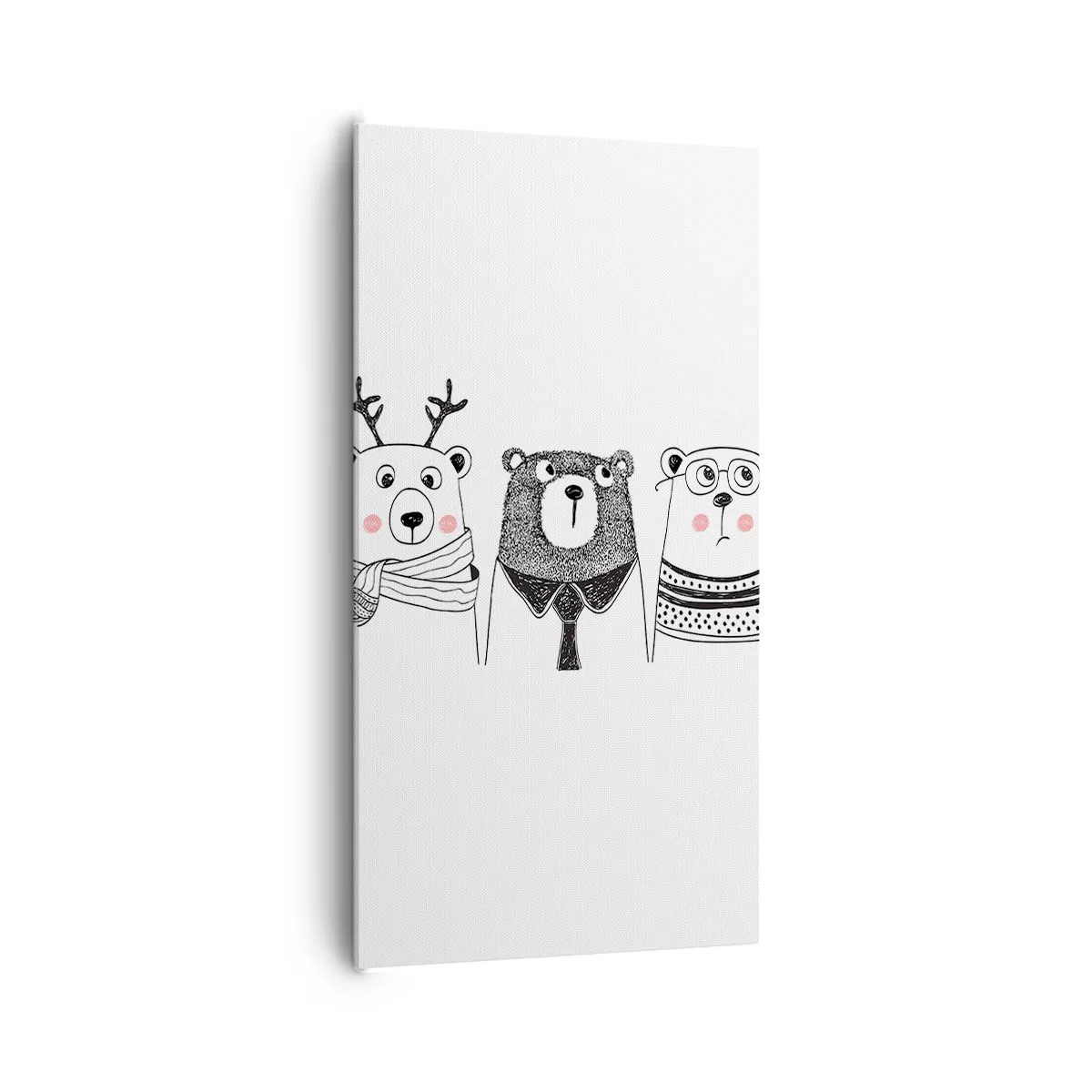 Quadro em tela - Urso, ursinho e ursão - 65x120 cm