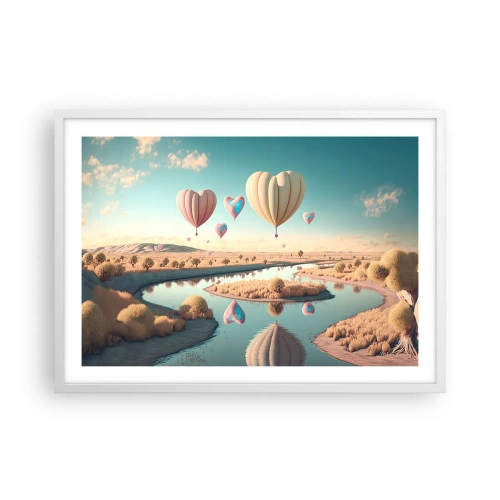 Pôster em moldura branca - O amor permite se reerguer - 70x50 cm