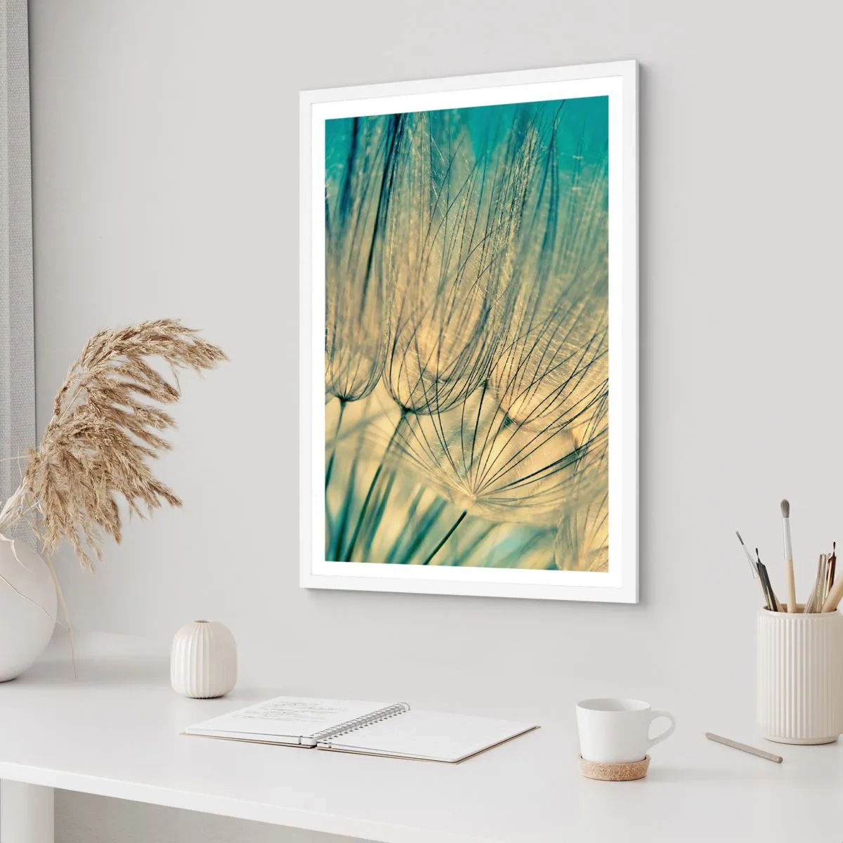 Pôster em moldura branca - À espera do vento - 70x100 cm