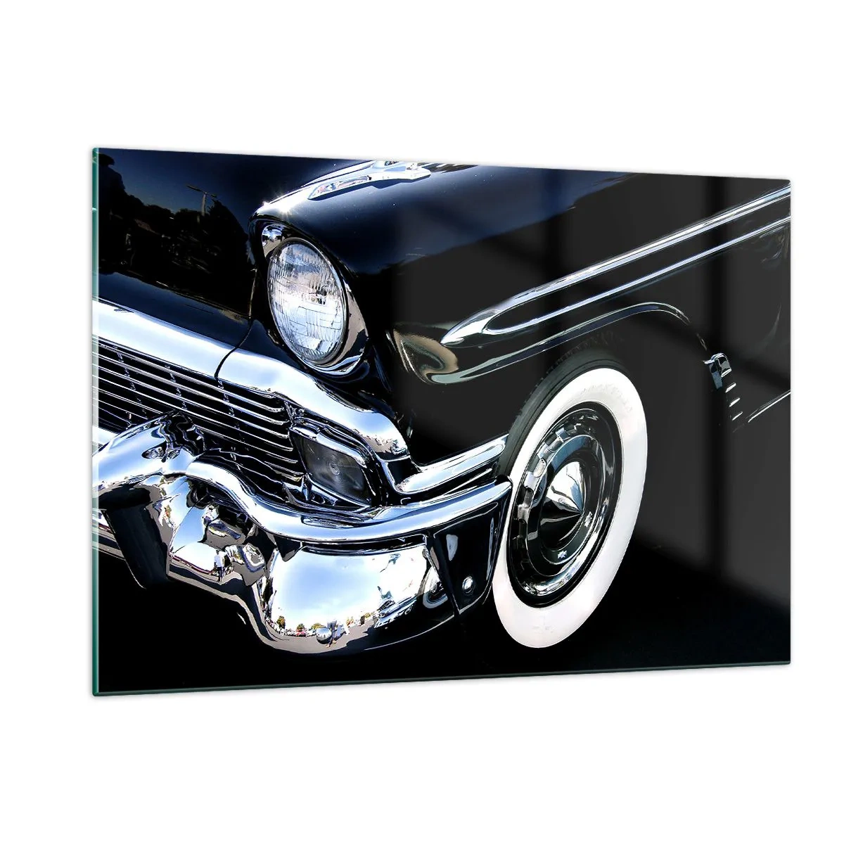Quadro em vidro - Clássicos em prata, preto e branco - 120x80 cm