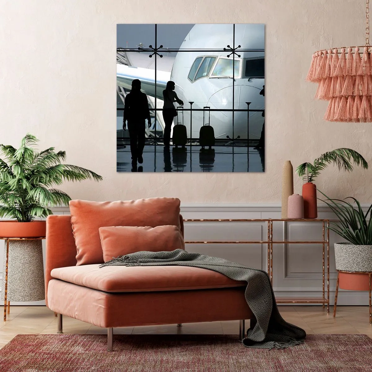 Quadro em tela - Vis a vis no aeroporto - 40x40 cm