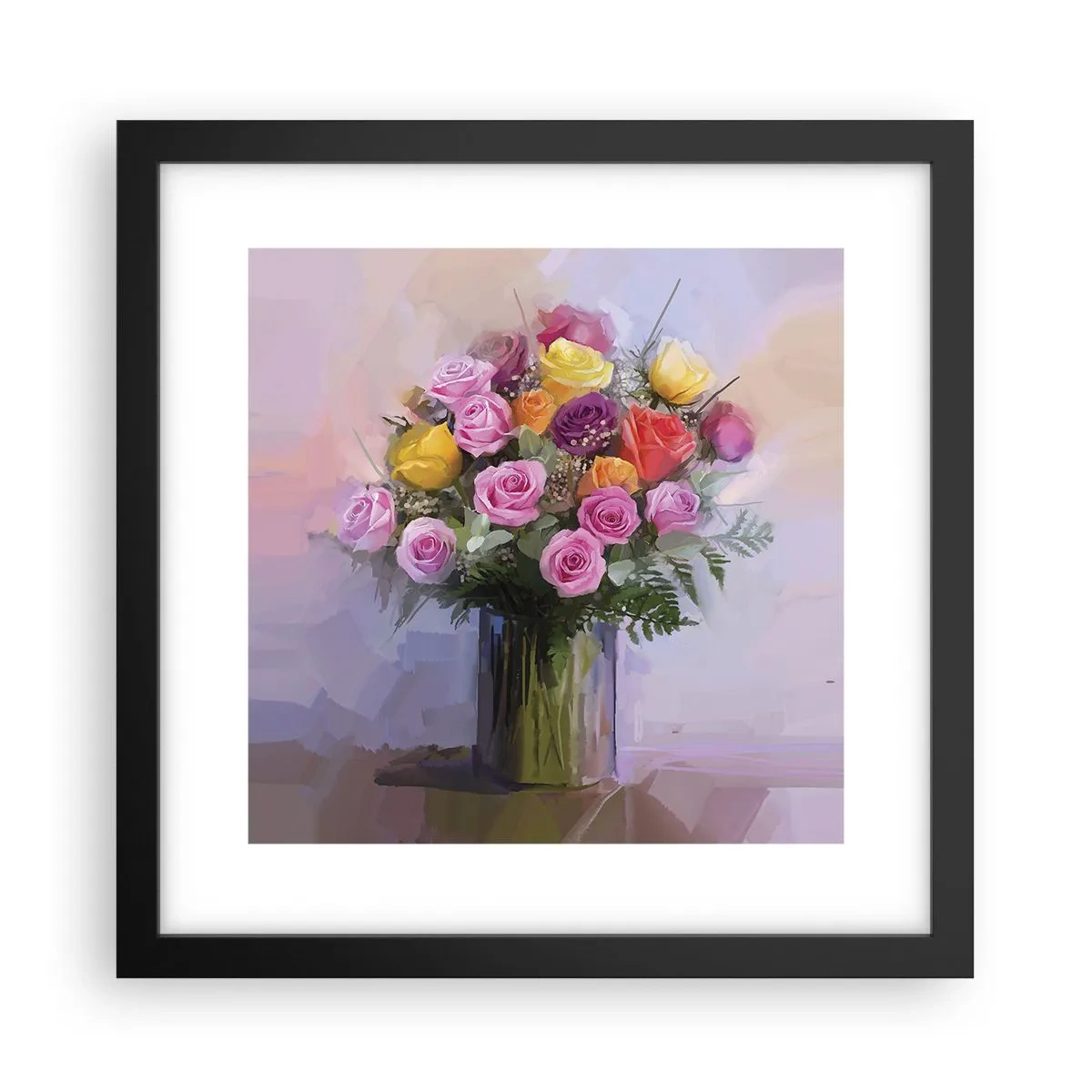 Pôster com moldura preta - Beleza retida - 30x30 cm