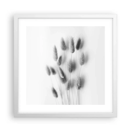 Pôster em moldura branca - Grama fofa - 40x40 cm