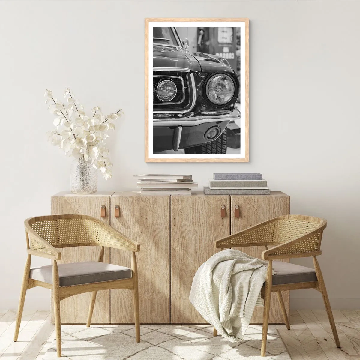 Pôster com moldura de carvalho claro - Condução perigosa - 50x70 cm