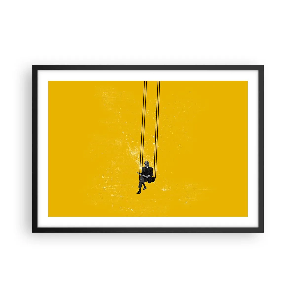 Pôster com moldura preta - Dia como todos os dias - 70x50 cm
