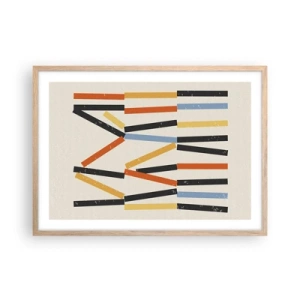 Pôster com moldura de carvalho claro - Composição ao nível - 70x50 cm
