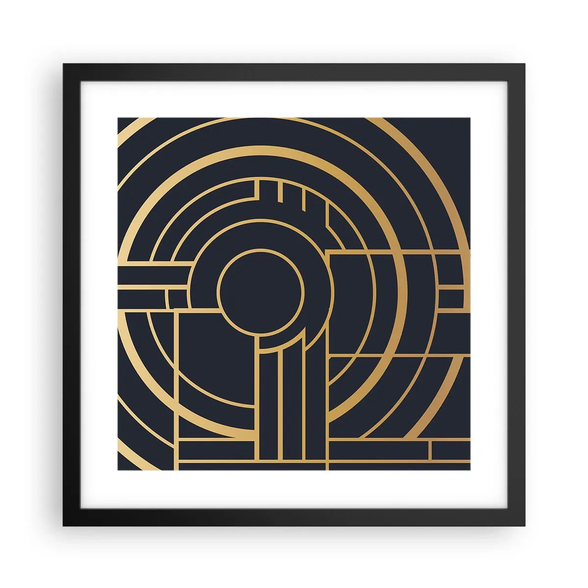 Pôster com moldura preta - Rotação das coisas - 40x40 cm