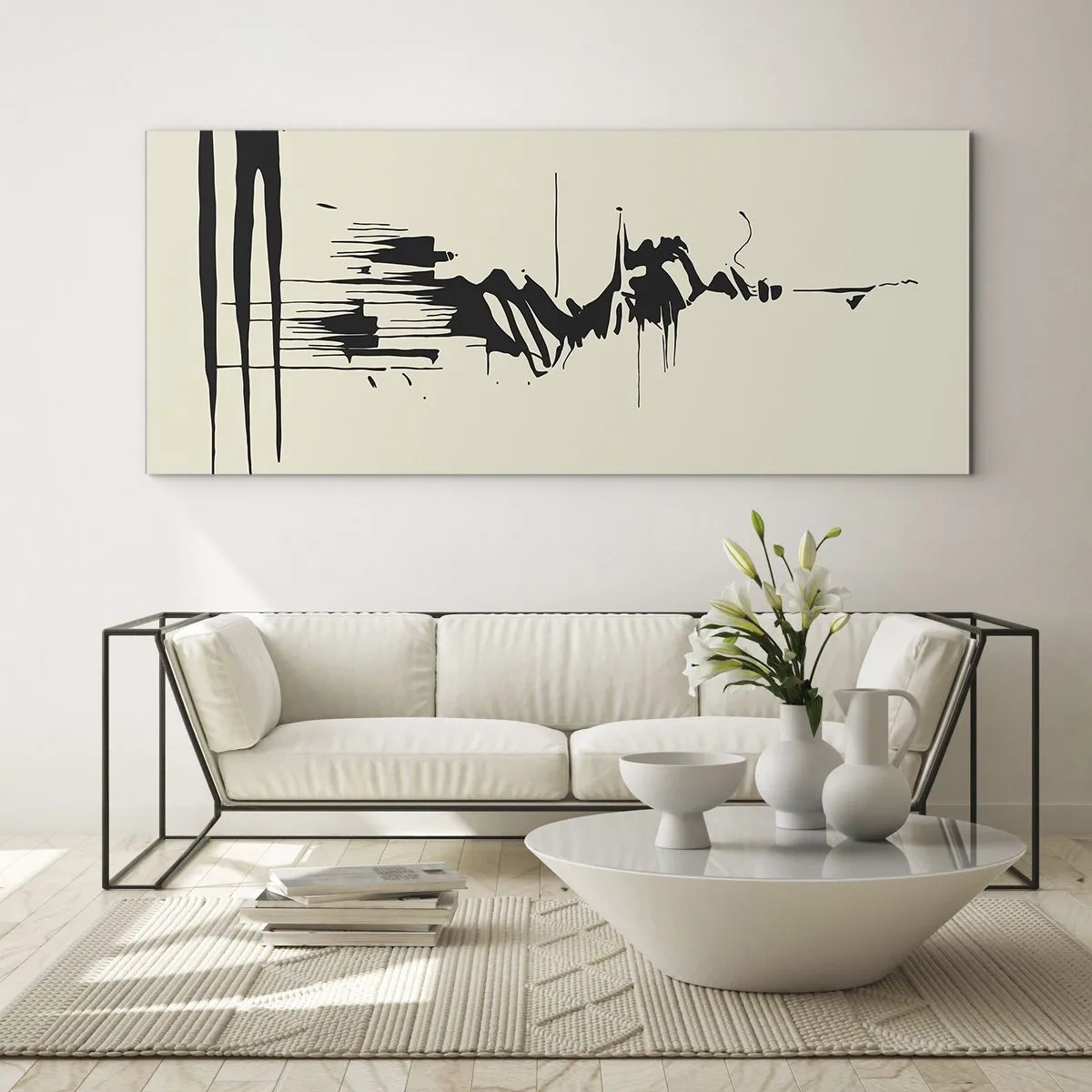 Quadro em vidro - Abstração apressada - 100x40 cm