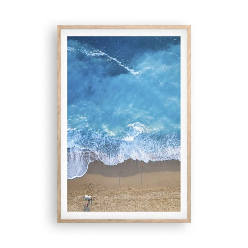 Pôster com moldura de carvalho claro - O poder do azul - 61x91 cm