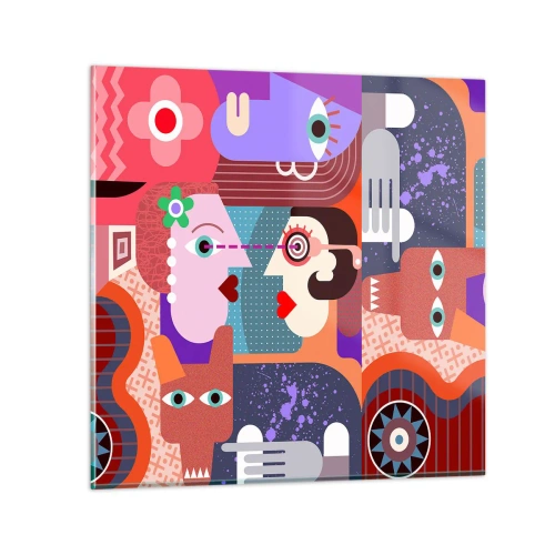 Quadro em vidro - Olho no olho - 30x30 cm