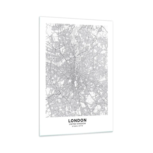 Quadro em vidro - Mapa do labirinto de Londres - 70x100 cm