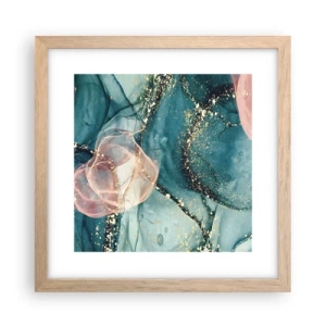 Pôster com moldura de carvalho claro - Azul seda, rosa tule - 30x30 cm
