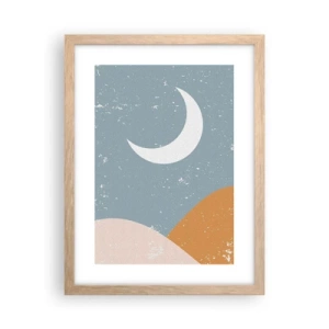 Pôster com moldura de carvalho claro - Milagre de muitas noites - 30x40 cm