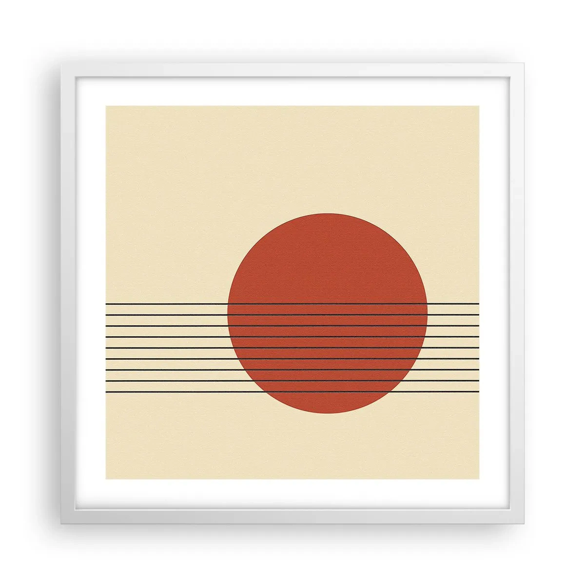 Pôster em moldura branca - Em círculo e mais além - 50x50 cm