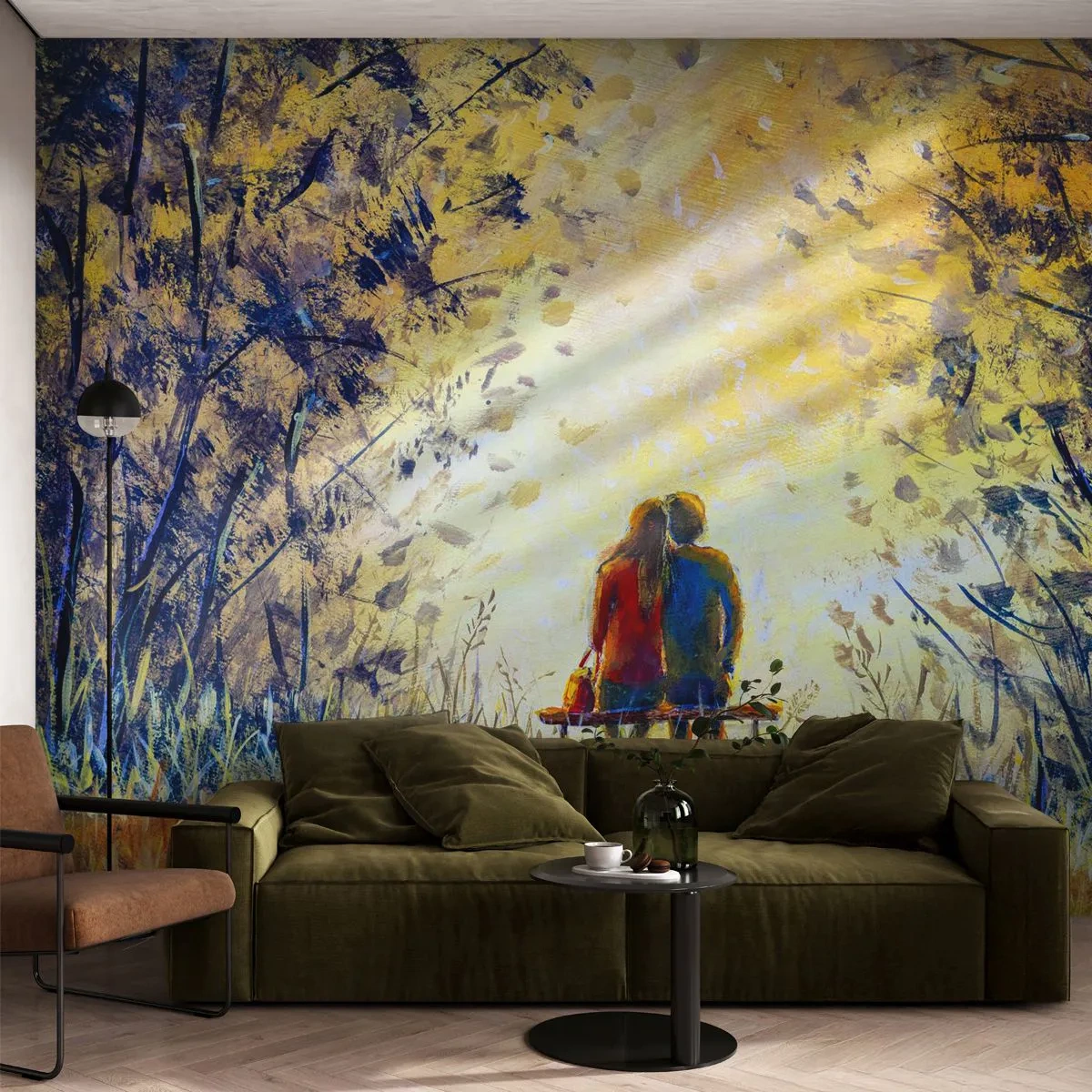 Papel de parede personalizado Premium Canvas - Um momento mágico - Casal de namorados, Parque, Natureza