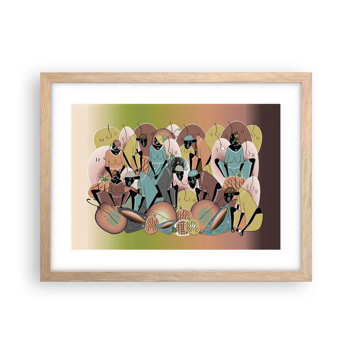 Pôster com moldura de carvalho claro - Uma grande festa se aproxima - 40x30 cm