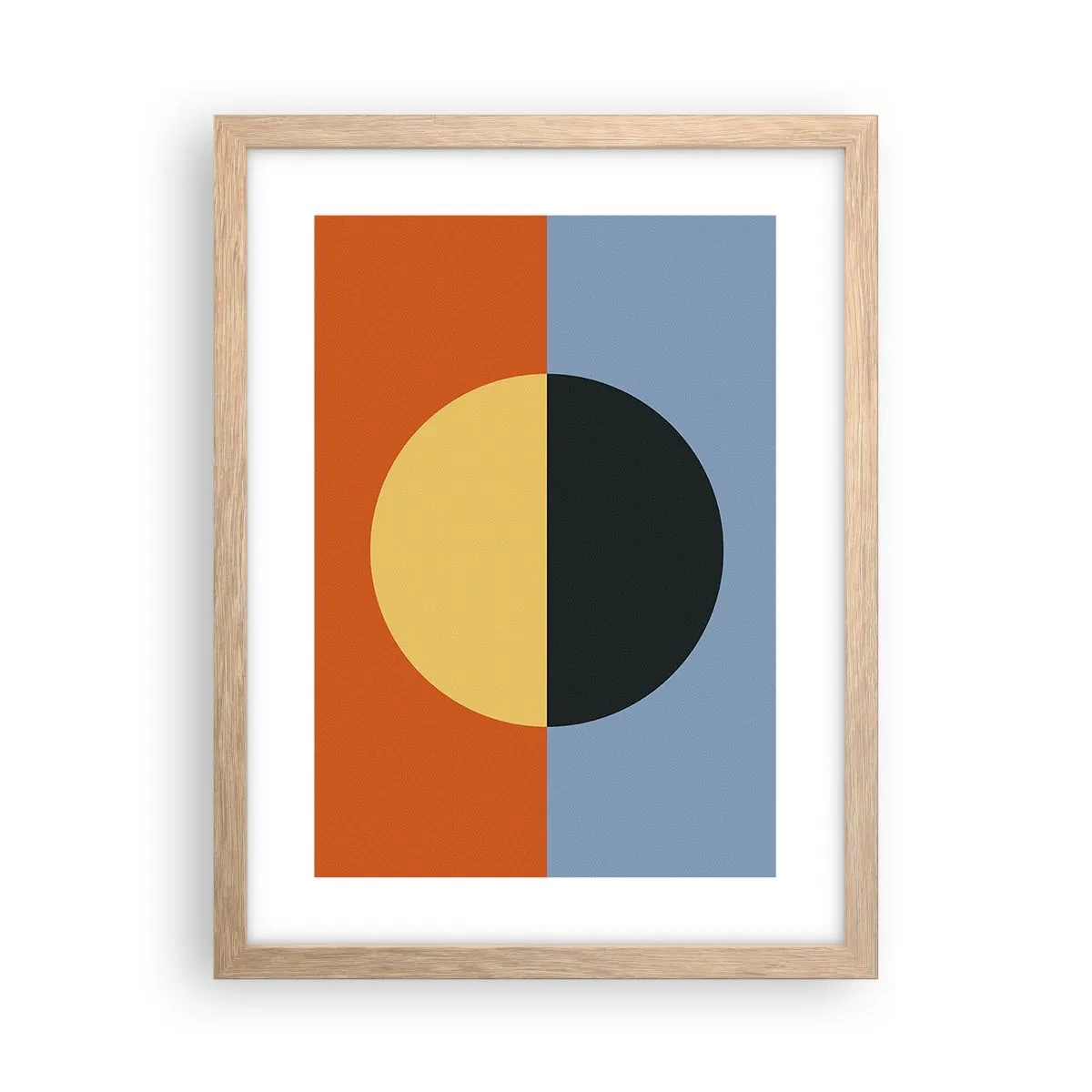 Pôster com moldura de carvalho claro - Composição do calor e do frio - 30x40 cm