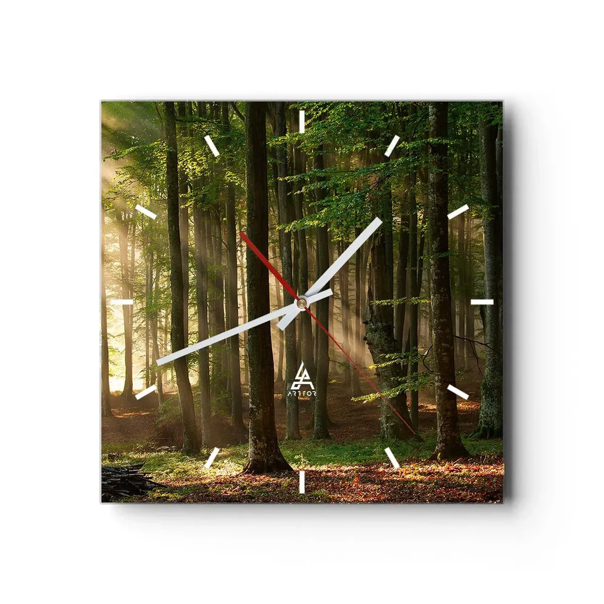 Relógio de parede - Relógio em vidro - Radiante em uma manhã de primavera - 40x40 cm