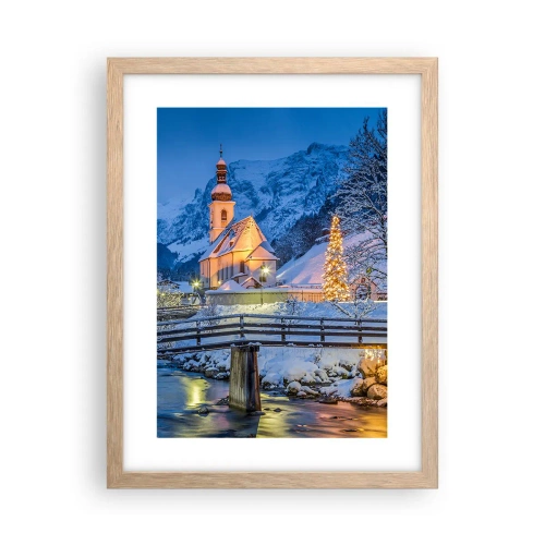 Pôster com moldura de carvalho claro - O Espírito do Natal - 30x40 cm