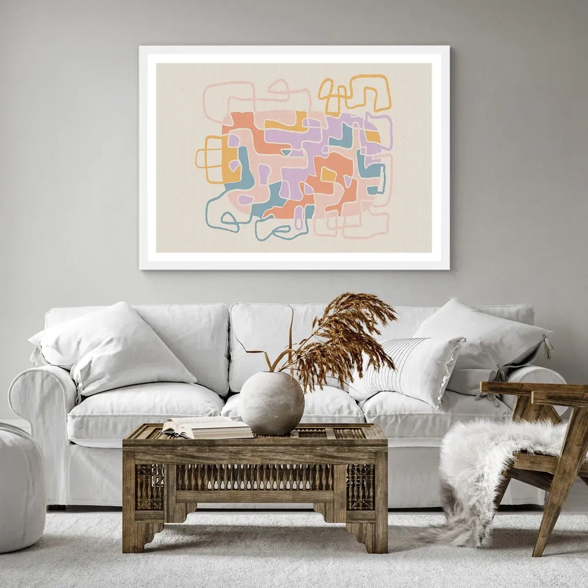 Pôster em moldura branca - Labirinto – uma aventura alegre - 50x40 cm