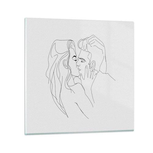 Quadro em vidro - Com a mesma linha - 30x30 cm