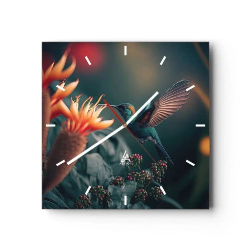 Relógio de parede - Relógio em vidro - Uma vida verdadeiramente colorida - 30x30 cm