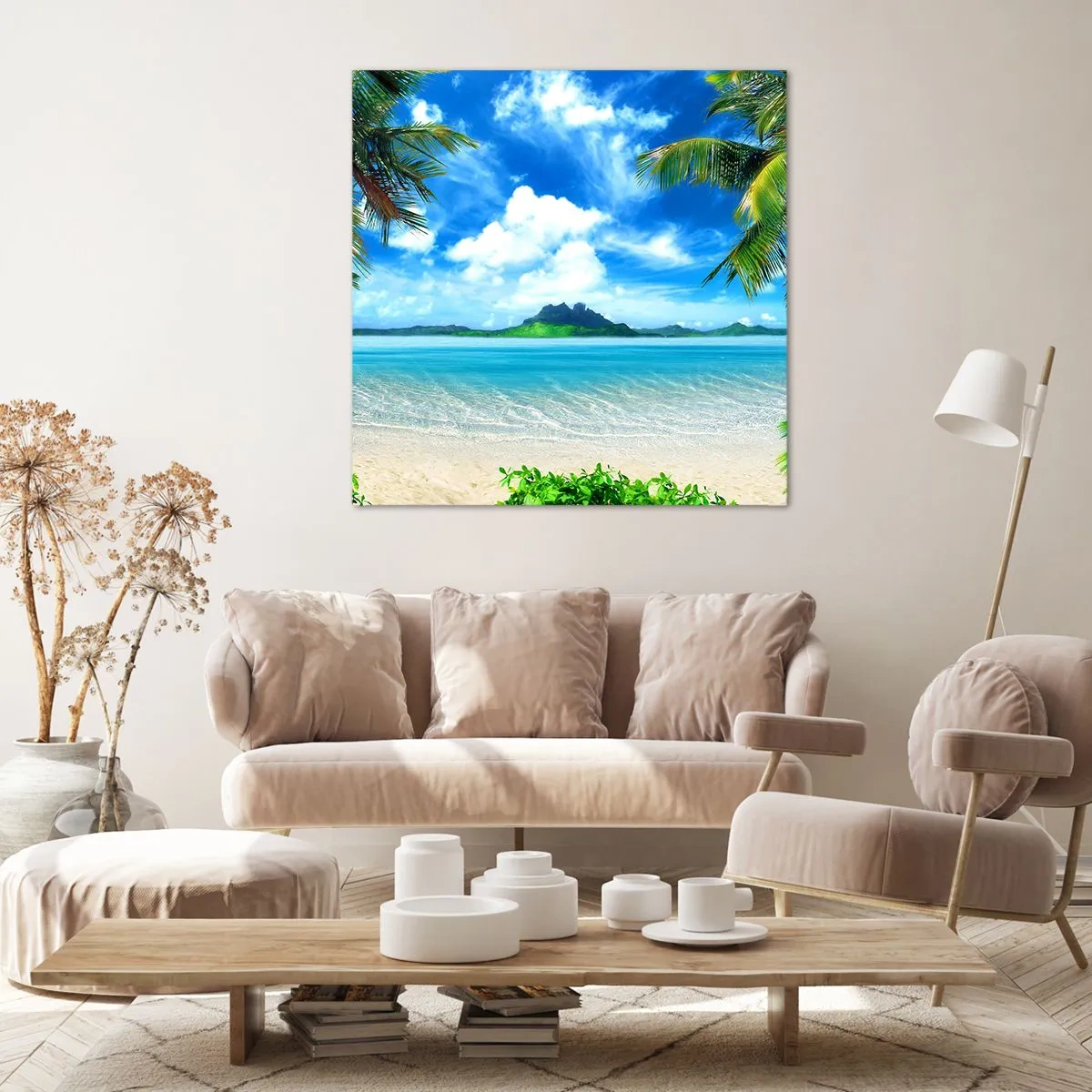 Quadro em tela - O azul dos trópicos - 40x40 cm