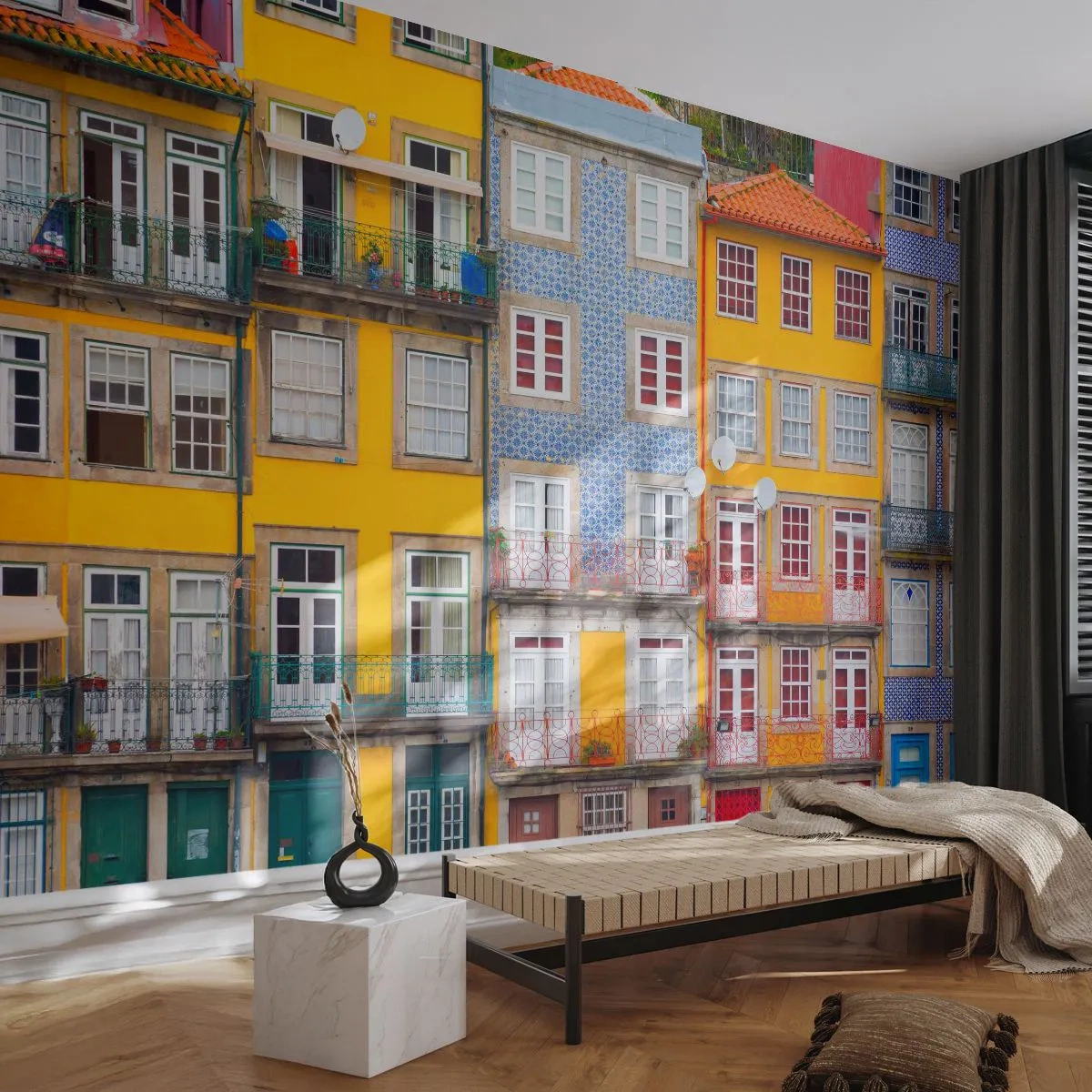 Papel de Parede Standard Eco - Cores da cidade velha - Cidade, Porto, Arquitetura - 200x140 cm