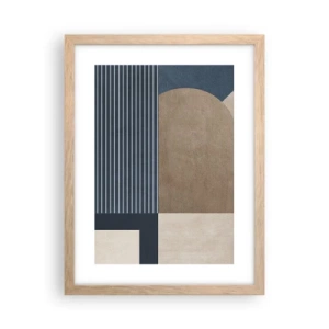 Pôster com moldura de carvalho claro - Uma composição de simplicidade e redondeza - 30x40 cm